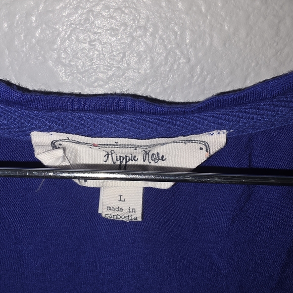 Hippie Rose Blue Floral Women's Blouse - Picture 3 of 4